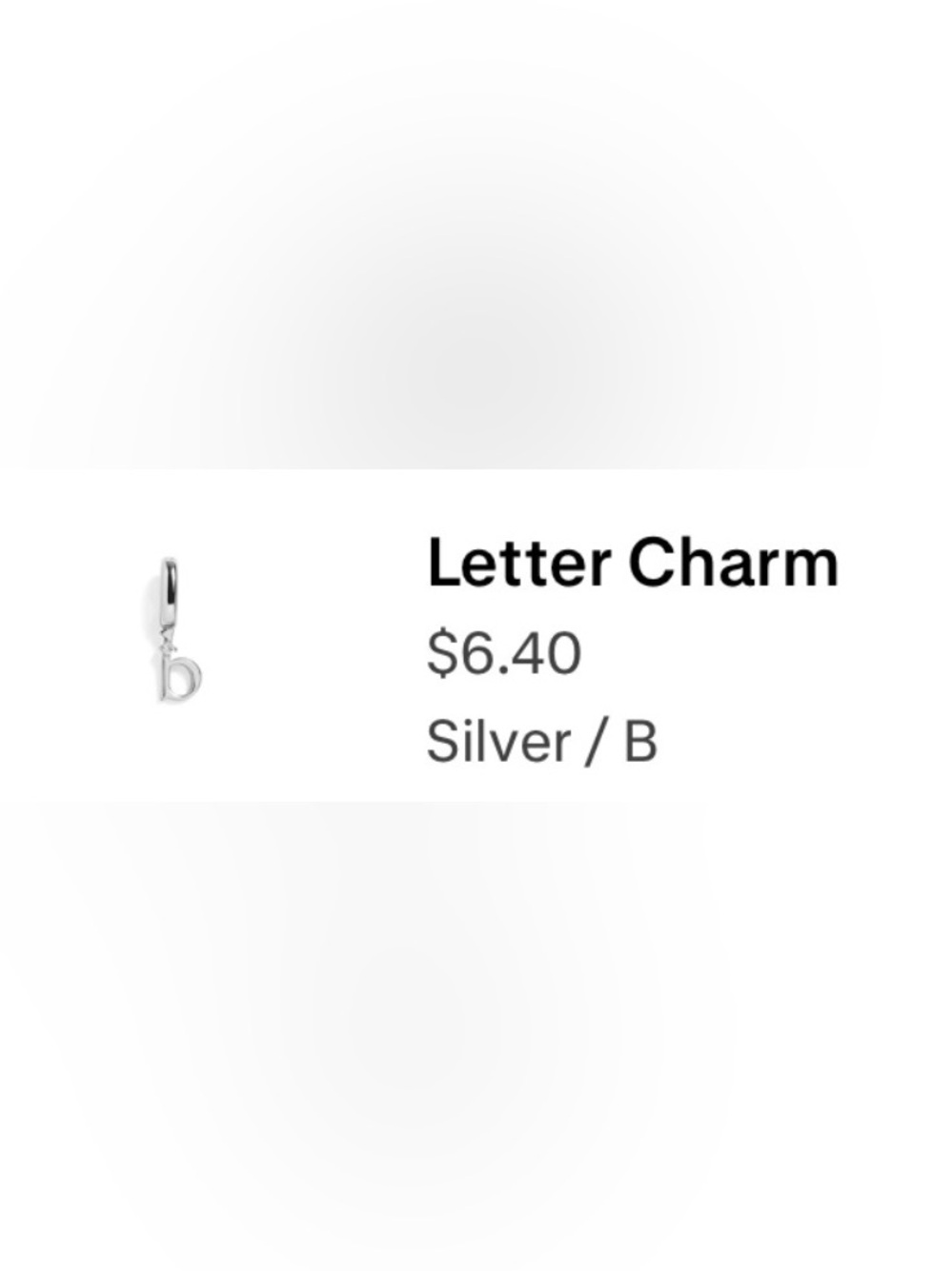 Wear Felicity - Letter B Silver Charm Pendant for Bracelets